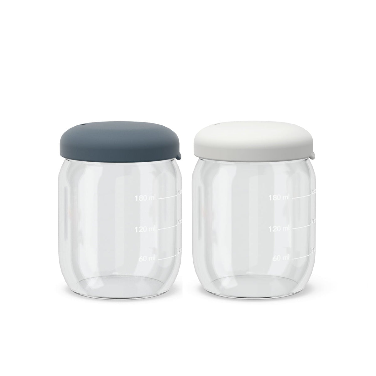 Food Storage Jar Set in Borosilicate Glass 6 oz - Cloud / Storm