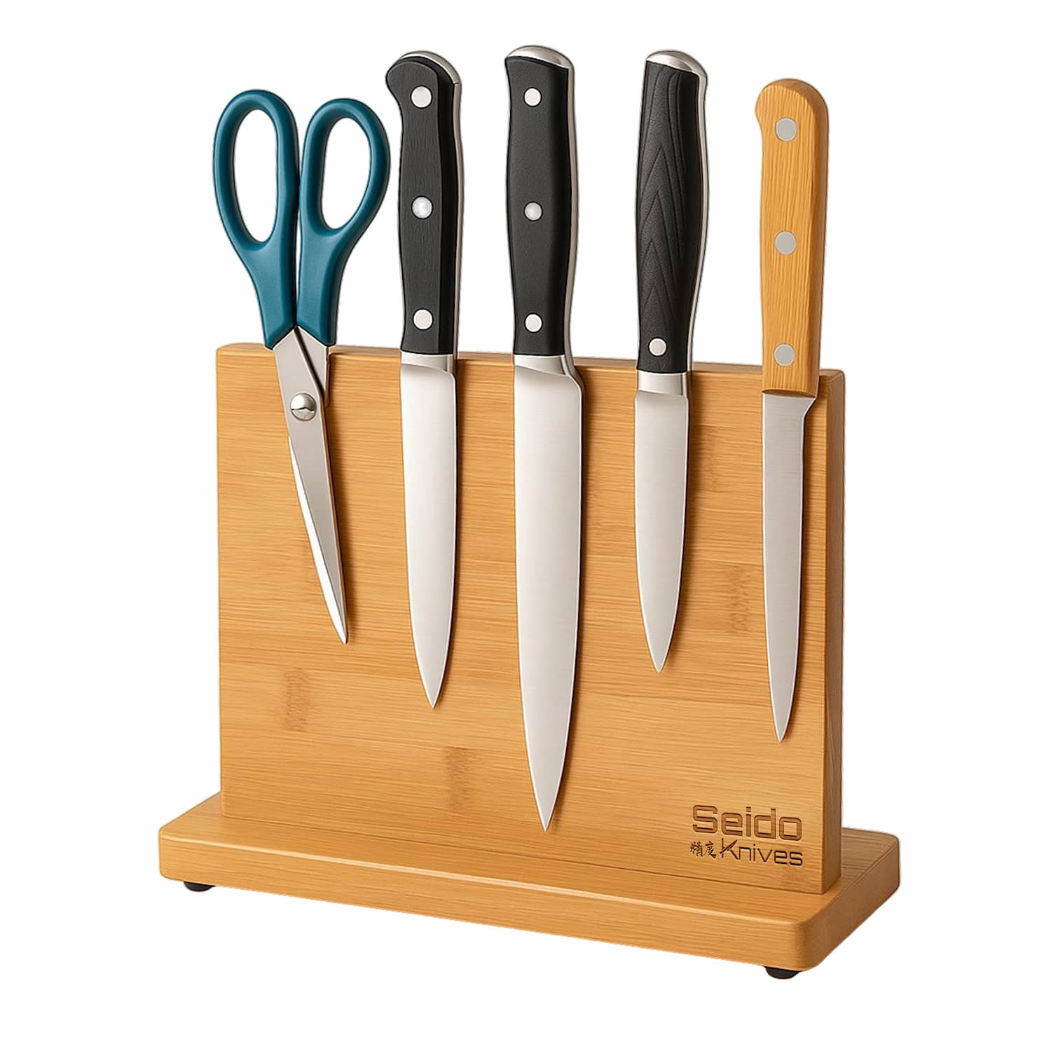 Bamboo Magnetic Knife Block