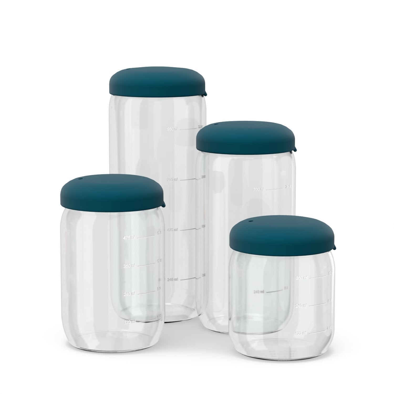 Food Storage Jar in Borosilicate Glass 25 oz - Blue Abyss