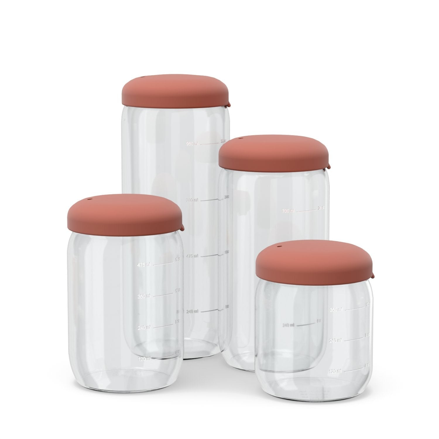 Food Storage Jar in Borosilicate Glass 12 oz - Terracotta