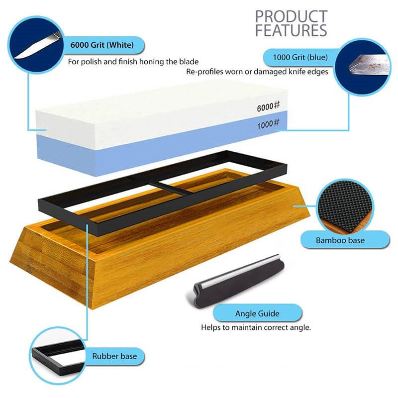 1000/6000 Grit Whetstone Knife Sharpening Stone