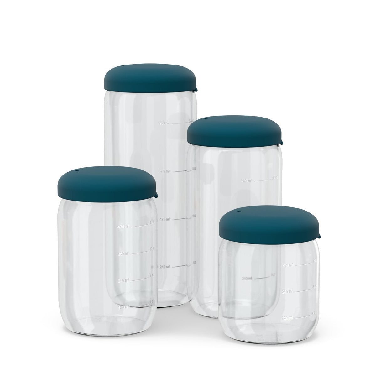 Food Storage Jar in Borosilicate Glass 17 oz - Blue Abyss
