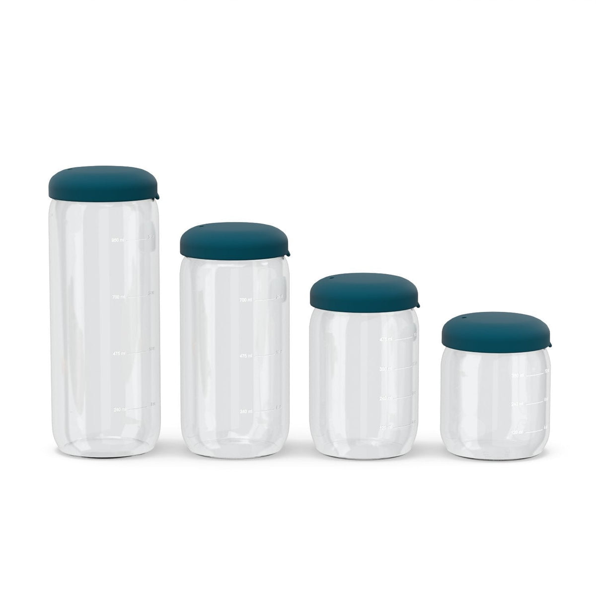 Food Storage Jar in Borosilicate Glass 12 oz - Blue Abyss