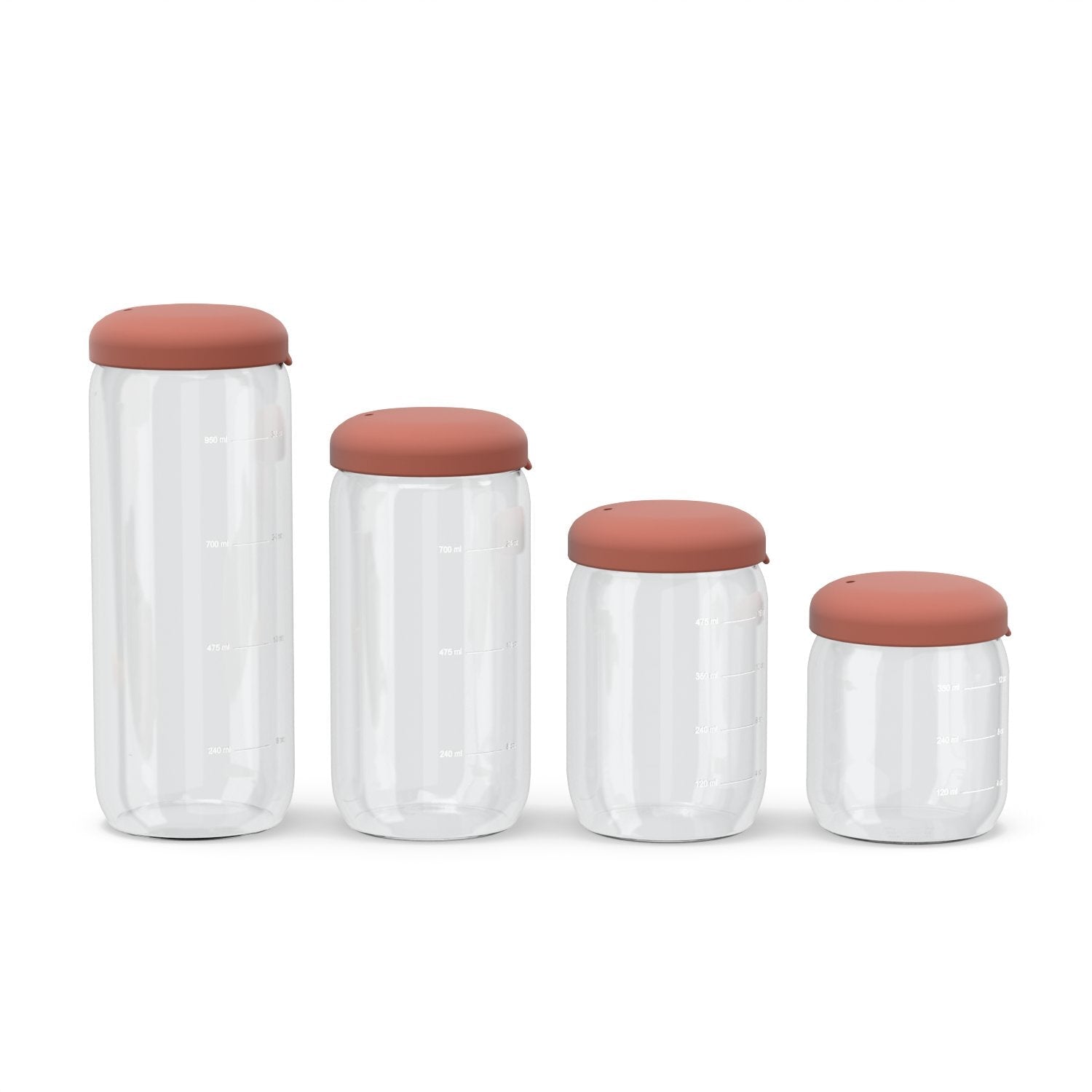 Food Storage Jar in Borosilicate Glass 12 oz - Terracotta